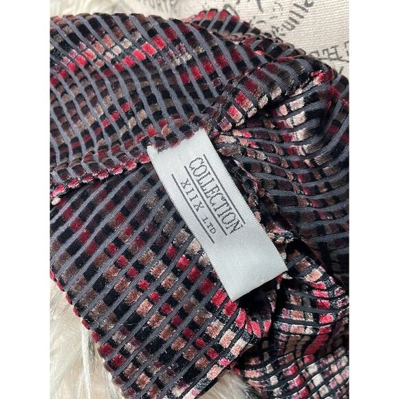 Collection XIIX Silk Blend Scarf Multicolor Reds and Burgandy 4ft 9 in x 7 in - Picture 3 of 4